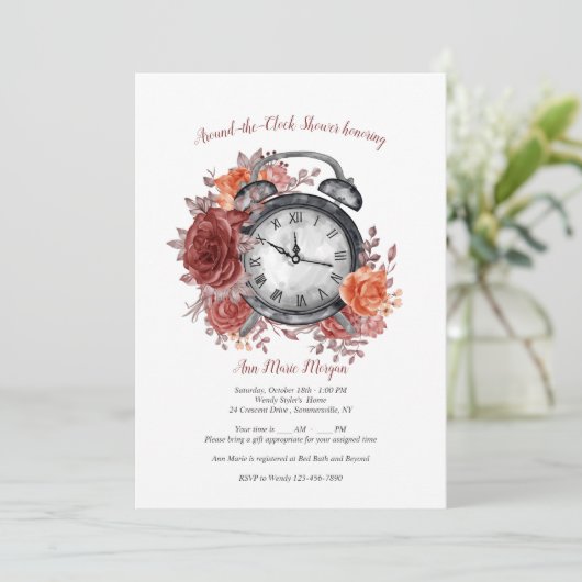 もうそろそろ時計のまわりにのブライダルシャワー 招待状 (スタンド正面)
