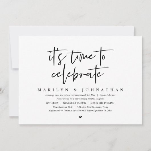 もうそろそろ祝の駆け結婚落ちパーティーだ 招待状 (正面)