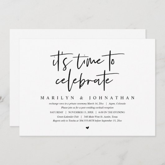 もうそろそろ祝の駆け結婚落ちパーティーだ 招待状 (正面/裏面)