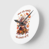 もうを葉盗んだ ラウンド壁時計 (傾斜)