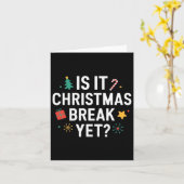 もうクリスマスの休み？面白いホリデー教師Tシャツ カード (黄色い花)