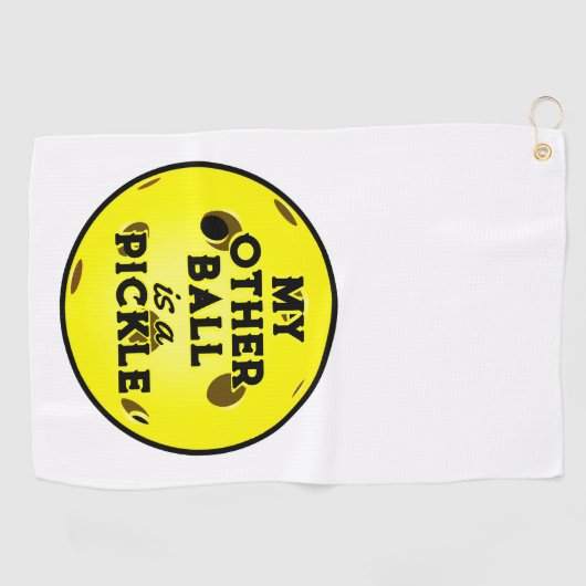 もう一つのボールはピクルゴルファーのイエローピックボール ゴルフタオル (横)