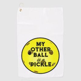 もう一つのボールはピクルゴルファーのイエローピックボール ゴルフタオル