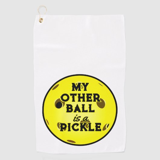 もう一つのボールはピクルゴルファーのイエローピックボール ゴルフタオル (正面)