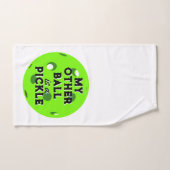 もう一つのボールはピクルゴルファーのグリーンのピックボール ハンドタオル (ハンドタオル)