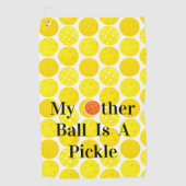 もう一つのボールはピクルスの黄色いピックボール ゴルフタオル (正面)