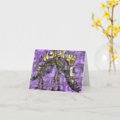 「もう一つの紫色の恐竜」のノートカード カード (黄色い花)