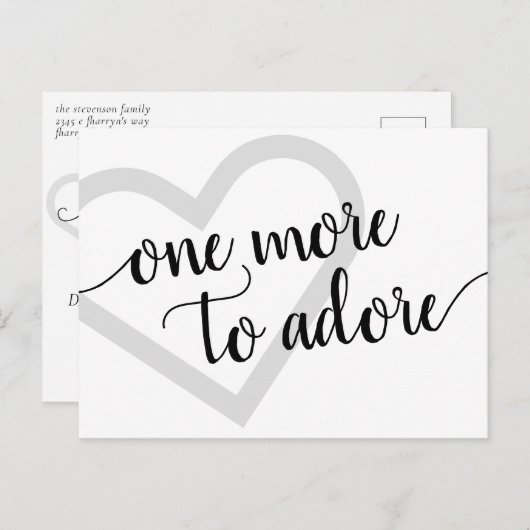 もう一つ崇拝すべき |黒シンプルハート妊娠 案内ポストカード (正面/裏面)