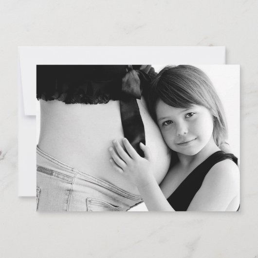 もう一つ崇拝すべき |黒シンプル赤ちゃんシャワー写真 招待状 (裏面)