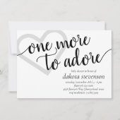 もう一つ崇拝すべき |黒シンプル赤ちゃんシャワー写真 招待状 (正面)