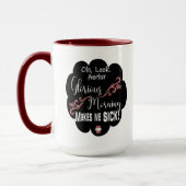 もう一つ、すばらしい朝が私を病気にさせる-ウィンフレッド マグカップ (左)