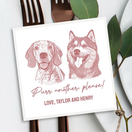 もう一つ、ペットカスタマイズのナ結婚プキン スタンダードカクテルナプキン