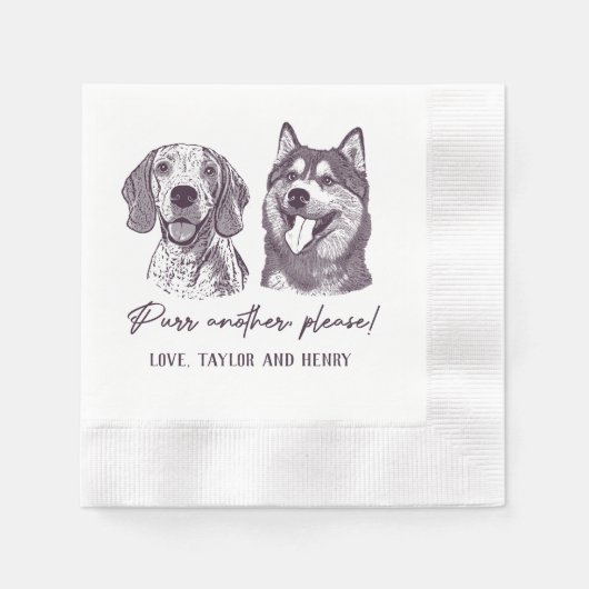 もう一つ、ペットカスタマイズのナ結婚プキン 縁ありカクテルナプキン (正面)
