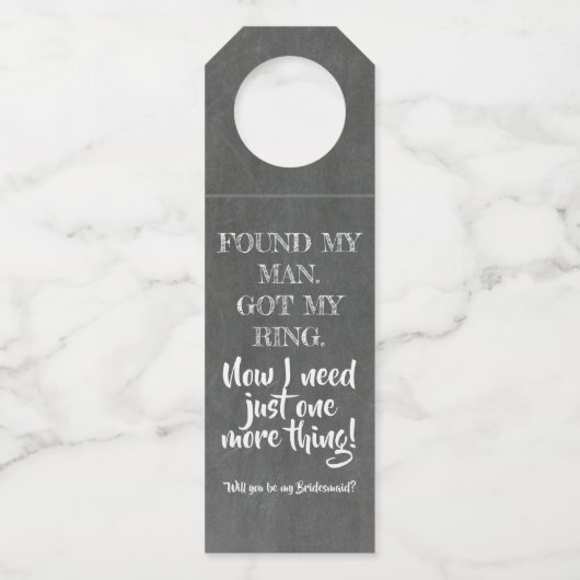 もう一つ – Bridesmaid おもしろい Proposal ボトルネックタグ (正面)