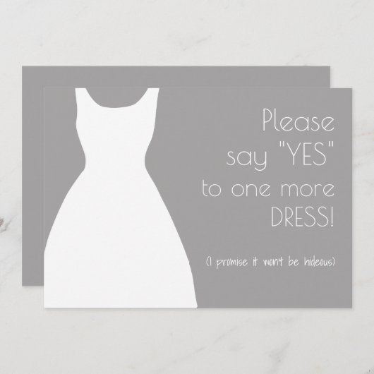 もう一つYesのドレスの花嫁の提案を言う 招待状 (正面/裏面)