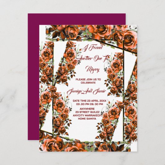 もう一人と結婚する者が結婚ある 招待状 (正面/裏面)