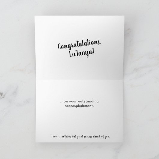 もう一人の教育を受けた黒人女性の卒業カード サンキューカード (内部)