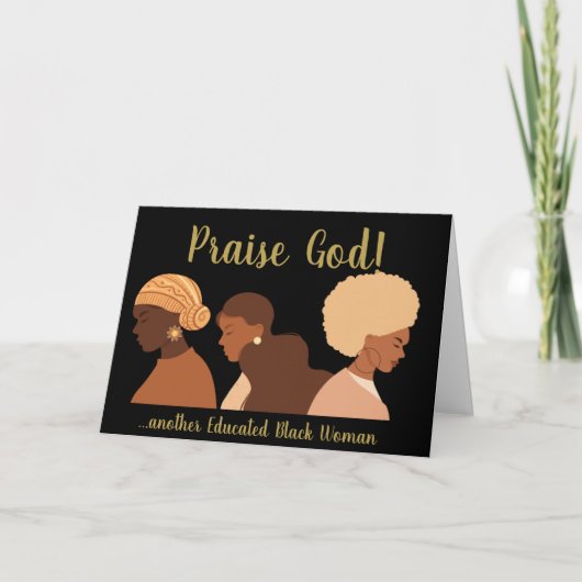 もう一人の教育を受けた黒人女性の卒業カード サンキューカード (正面)