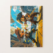 もう一人の海賊と船で戦う小海賊 ジグソーパズル (縦)