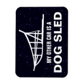 もう一台の車は犬ぞりだ マグネット (縦)