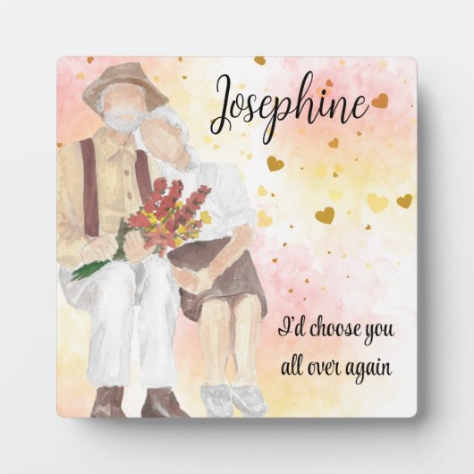 もう一度あなたを選ぶ シニア 結婚記念日 フォトプラーク (正面)