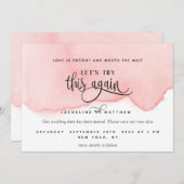 もう一度お試しください。赤面ピンクの水彩 セーブザデート (正面/裏面)