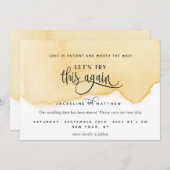 もう一度お試しください。黄色のマリゴールド水彩 セーブザデート (正面/裏面)