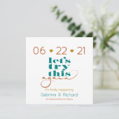 もう一度このはっきりしたティール(緑がかった色)錆金ゴールドを試す 招待状 (スタンド正面)