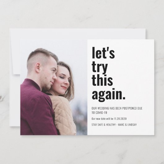 もう一度この写真を試してみましょう日付の変更 セーブザデート (正面)