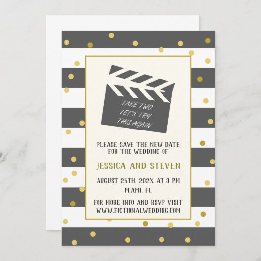 もう一度この更新をおもしろい試し結婚よう 招待状 (正面/裏面)