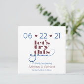 もう一度これを試すNavy & Burgundy日付を保存 招待状 (スタンド正面)