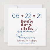 もう一度これを試すNavy & Burgundy日付を保存 招待状 (正面)