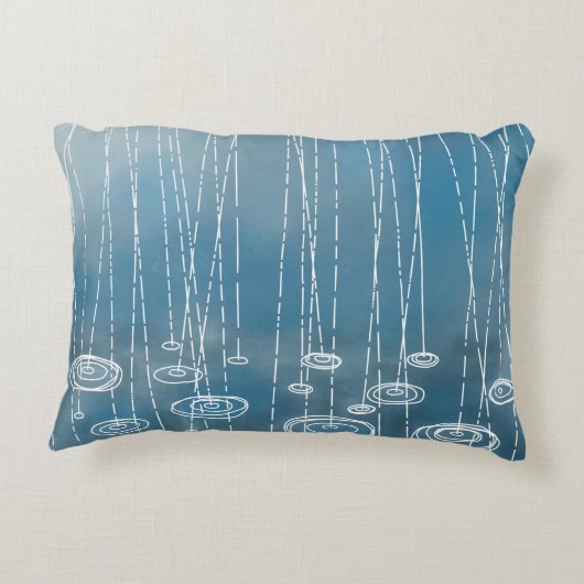 もう一度の雨の日絵画の天気 アクセントクッション (裏面)