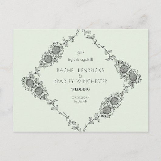 もう一度やってみようミント変更日ひまわり 案内ポストカード (正面)