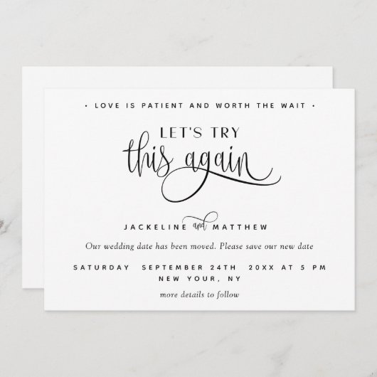 もう一度やってみよう愛は忍耐強モダン セーブザデート (正面/裏面)