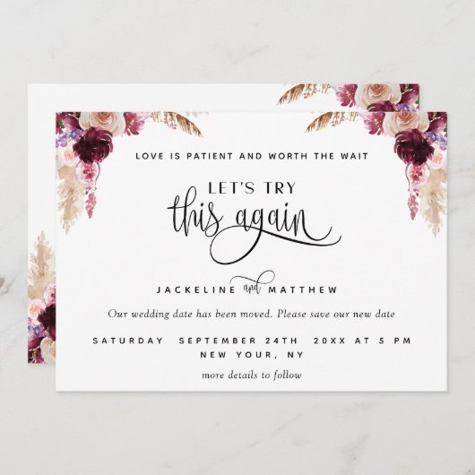 もう一度やってみよう、パープル、赤面日付を保存 セーブザデート (正面/裏面)