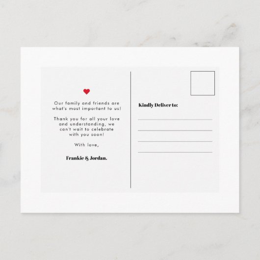 「もう一度やってみよう」|写真の日付を変更 インビテーションポストカード (裏面)