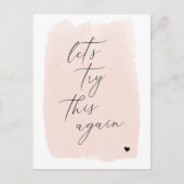 もう一度やってみよう |赤面ピンク書道 案内ポストカード (正面)