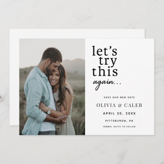 もう一度やり直そう日付を変更結婚する 招待状 (正面/裏面)