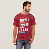 もう一度ダーツおもしろいシャツを投げ男性へた Tシャツ (正面フル)