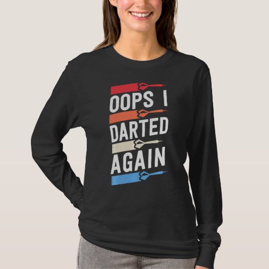 もう一度ダーツおもしろいシャツリ男性へー Tシャツ (正面)