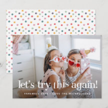 「もう一度トライしよう」ドットホリデー写真カード