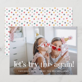 「もう一度トライしよう」ドットホリデー写真カード