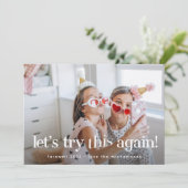 「もう一度トライしよう」パープルのホリデー写真カード (スタンド正面)