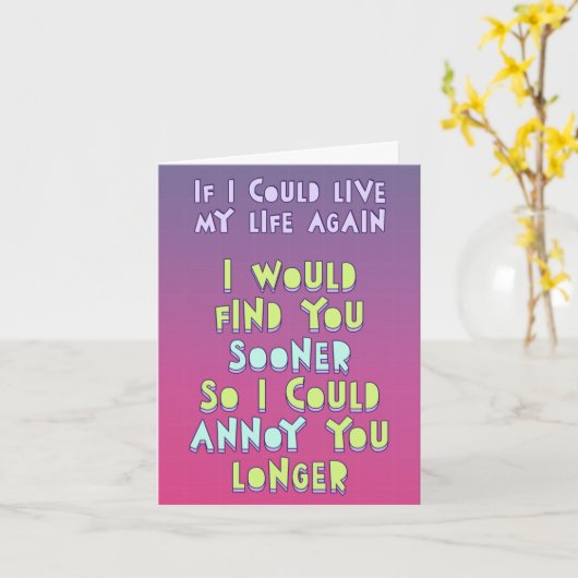 もう一度人生をやり直すことができるなら、もっと早くあなたを見つけていたのに カード (黄色い花)