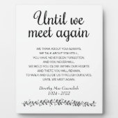 もう一度会うまで お別れの詩 記念碑 フォトプラーク (正面)