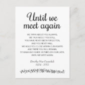 もう一度会うまで 葬儀 詩 記念 ポストカード (正面)