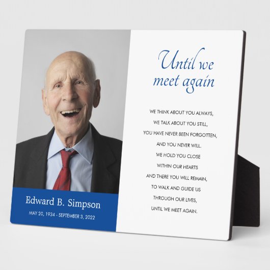 もう一度会うまで 青い記念詩 写真付き フォトプラーク (側面)