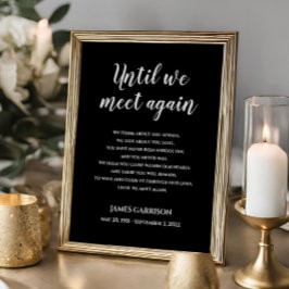 もう一度会うまで 黒い背景に白い詩  命の記念詩 ポスター