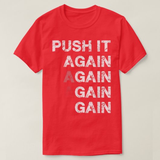 もう一度押してジムに入やる気を起こさせるる Tシャツ (デザイン正面)
